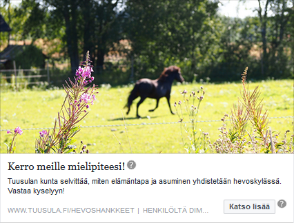 FB mainos - Tuusulan hevoskylä